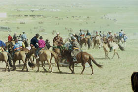 F&ecirc;te de Naadam en Mongolie - courses de chevaux, lutte mongole, tir &agrave; l'arc, &agrave; Oulan Bator et en Province - Randocheval Mongolie / Absolu Voyages