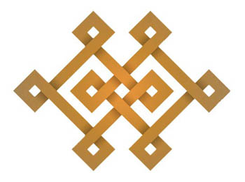 Symboles bouddhistes en Mongolie : noeud sans fin (ulzii), soyombo... - Randocheval Mongolie / Absolu Voyages